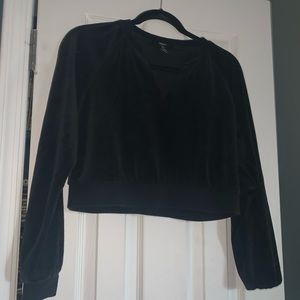 cropped velvet sweater